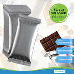 Foilman silver chocolate bar wrappers in 100 pack