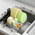DLDSHI expandable in-sink dish drying rack front view