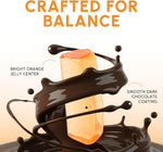 Snackathon dark chocolate orange sticks showing chewy jelly texture