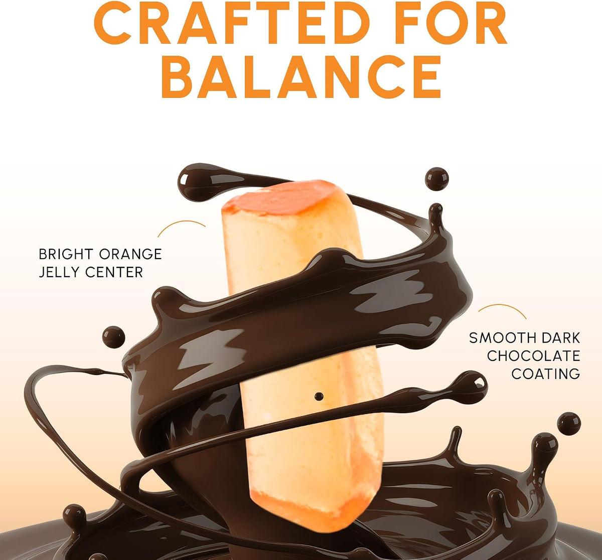 Snackathon dark chocolate orange sticks showing chewy jelly texture