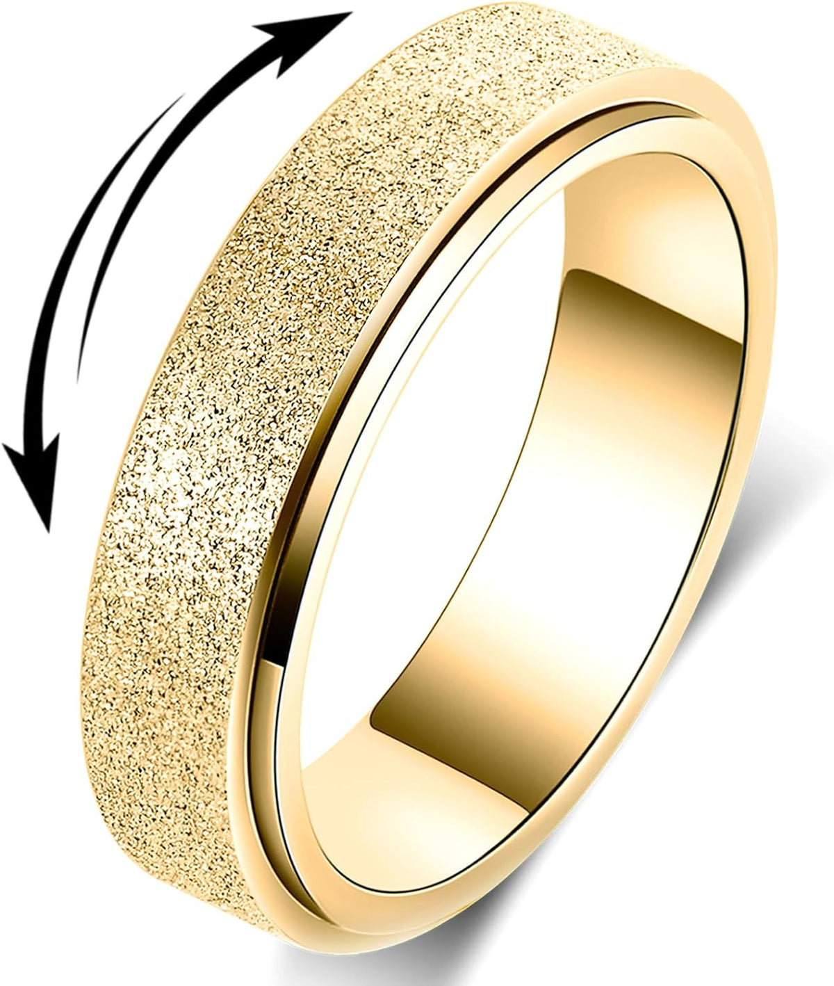 Anxiety Relief Ring Fidget Spinner Ring Stress Relief Toy Stainless Steel Spinner Ring Fidget Rings for Wome Men Unisex - Image 15