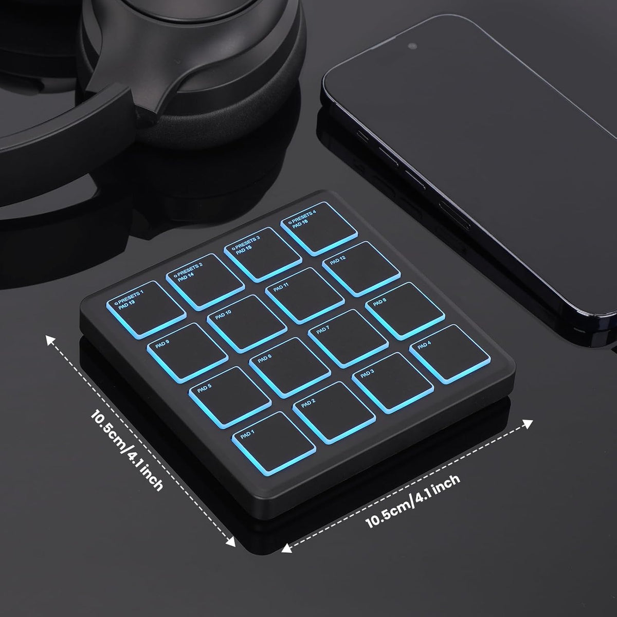 M-VAVE MIDI controller set up on a studio desk for music production