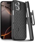 MOTIVE iPhone 16 Pro Max case front view with belt clip holster