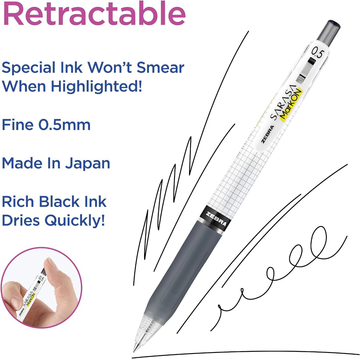 Zebra Pen Notetaking Set, MILDLINER, CLiCKART & SARASA, Assorted, 12-Pack | Includes 6 MILDLINER Highlighters, 5 CLiCKART Felt Tip Pens & 1 SARASA MarkOn Pen, Ideal for Bible Study & Note-Taking (12012 - Image 9
