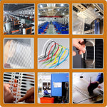 Heavy duty nylon cable ties arranged flat.