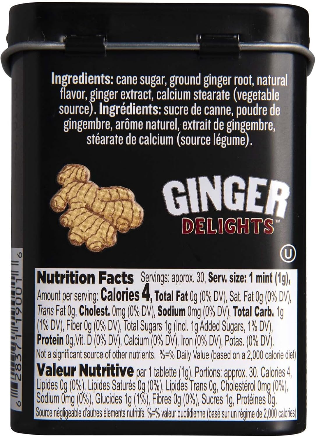 Ginger Delights Spicy Chai tin displaying the star anise graphic illustration.