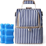 NCVI breastmilk cooler bag stripe front view