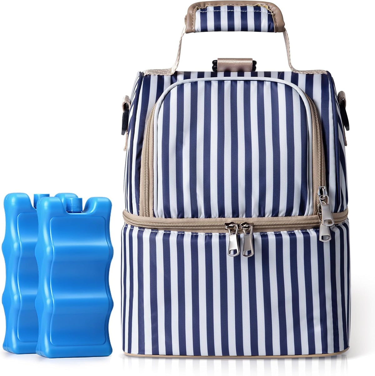 NCVI breastmilk cooler bag stripe front view