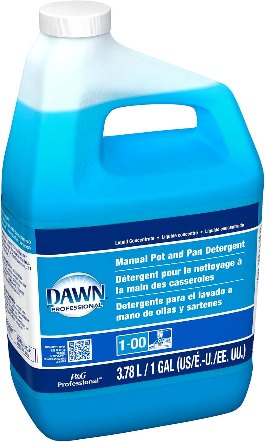 Dawn commercial dish soap blue liquid texture display