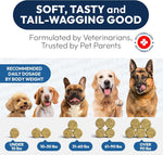 Petsology anti shedding and hot spot treatment chews for dogs in a bowl