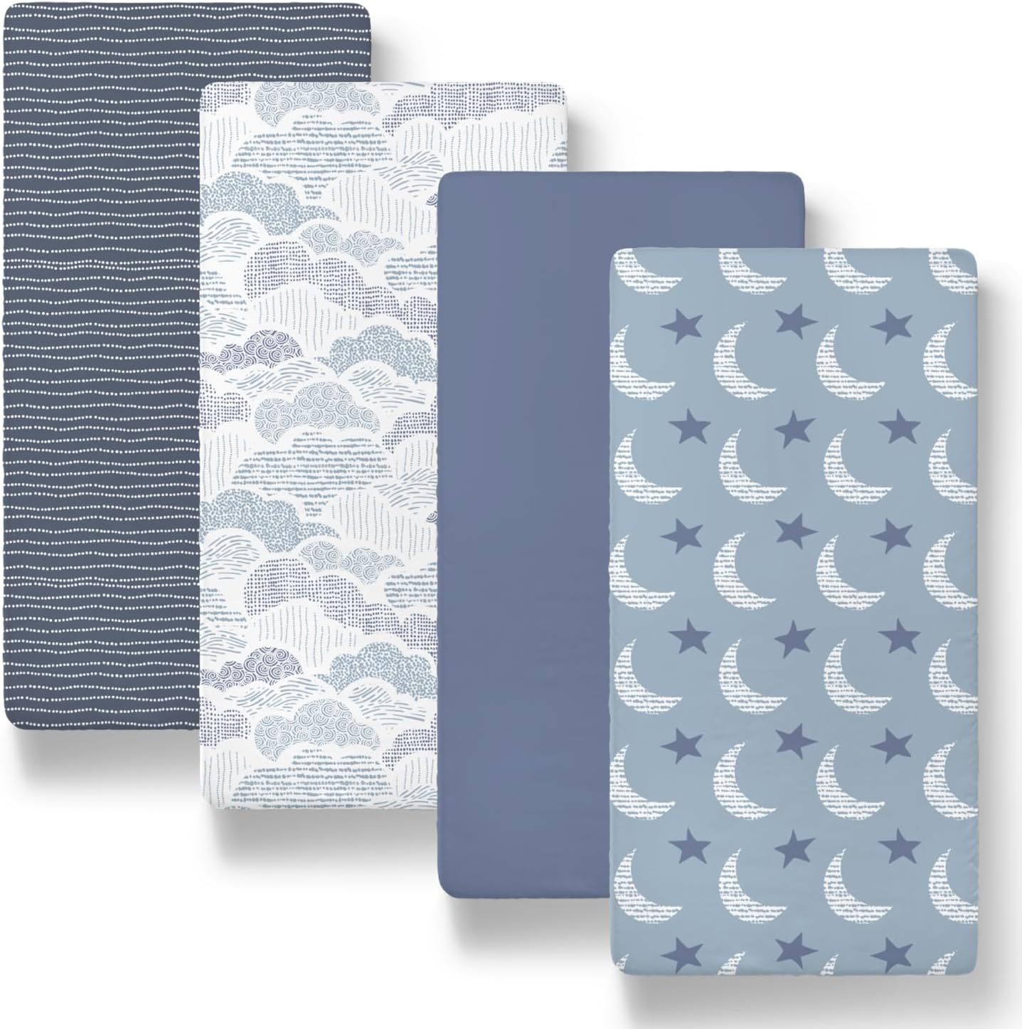 The Peanutshell 4-pack baby bassinet sheets soft cloud design