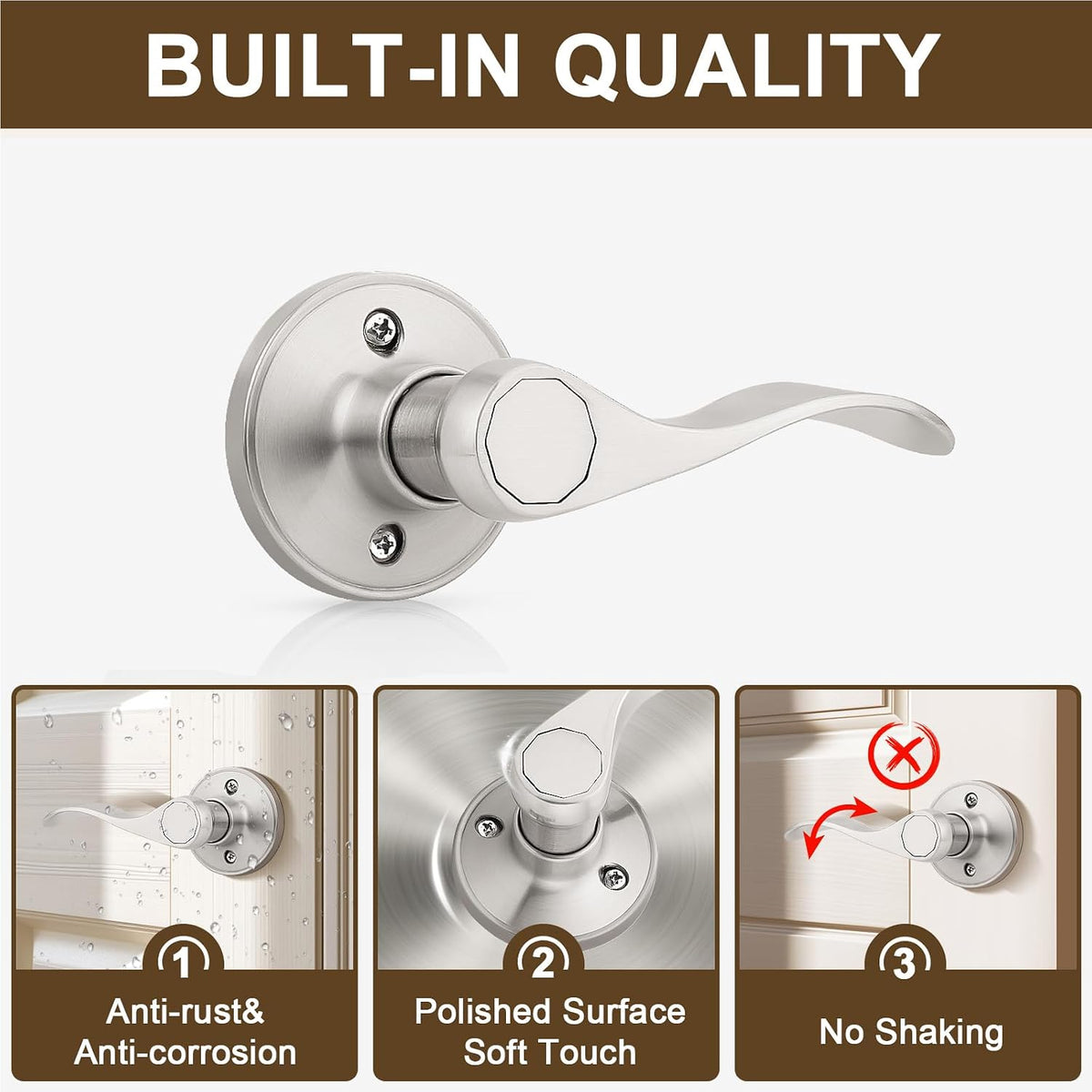 Right handed closet door knob mounting plate detail