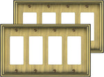 6 Pack Single Decorator Switch Covers Wall Plate, Antique Brass Decorative Rocker Switch Plates Outlet Covers for Receptacle, GFCI Outlet, Dimmer - Classic Style, 1 Gang Decorator - Image 15
