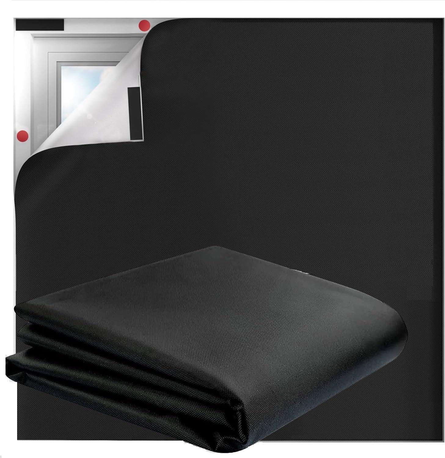 GIUPRE portable blackout curtains front view covering bedroom window for total darkness