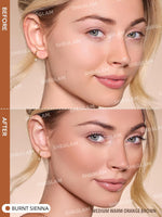 Close up of Sheglam liquid bronzer creamy texture on skin