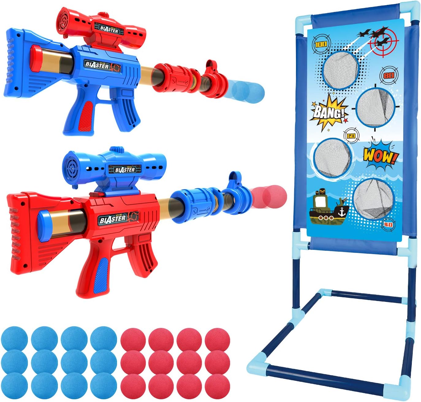 Yeebay shooting game toy set with two air guns and target