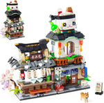 Oundarm Japanese architecture toy close up of bricks