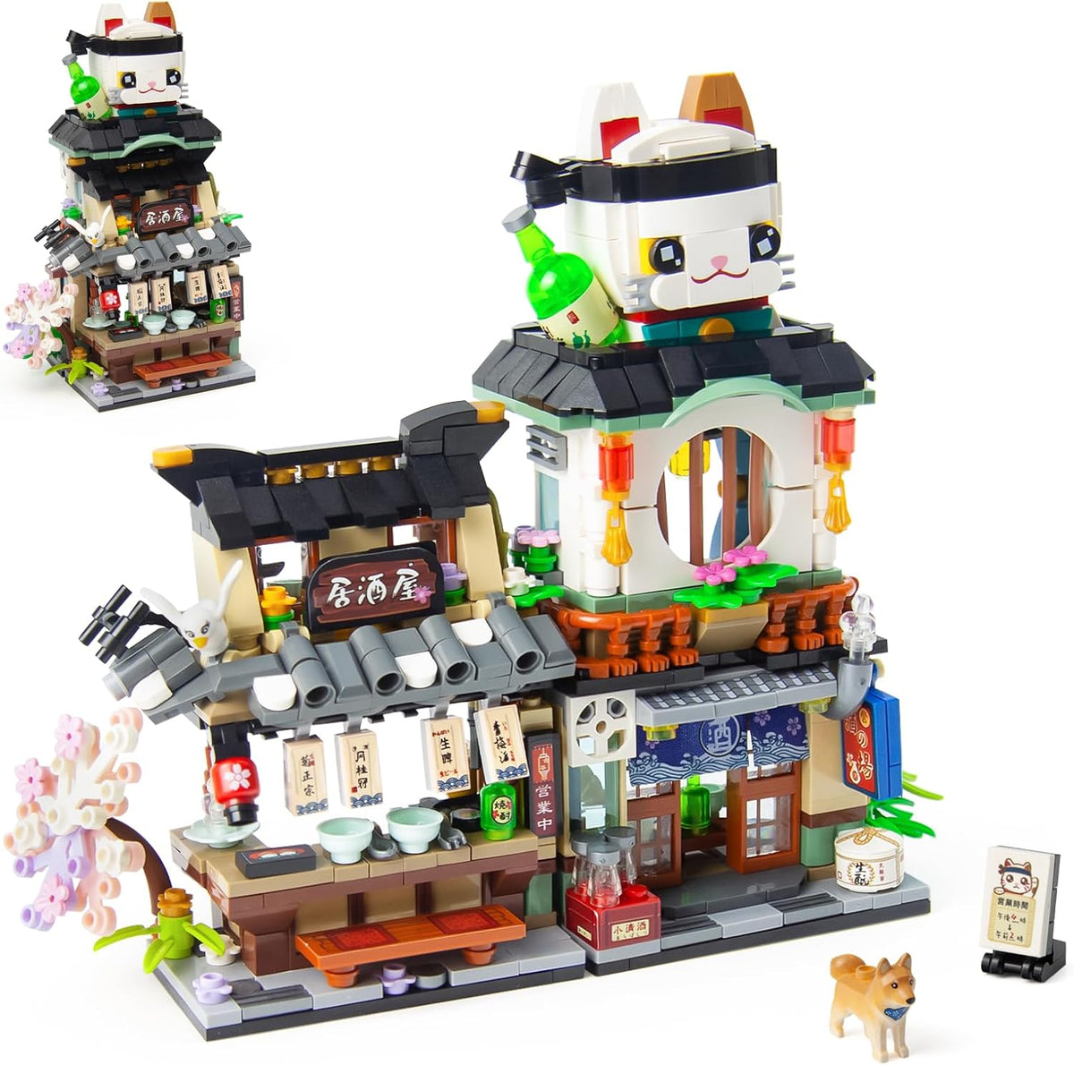 Oundarm Japanese architecture toy close up of bricks