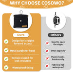 Cosowo compact training bag dimensions showing pocket friendly design for active dog owners