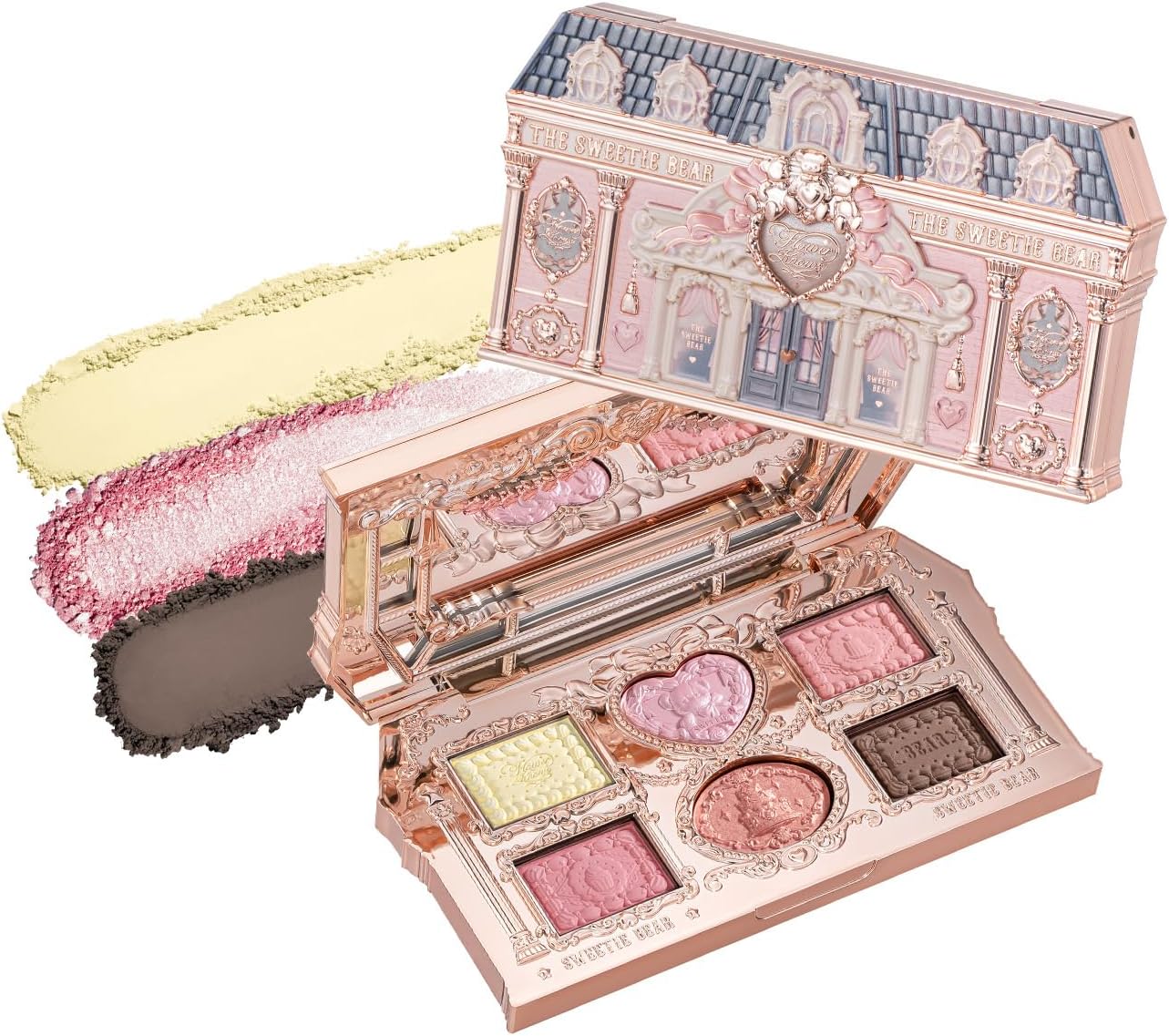 Flower Knows Sweetie Bear Palette front view featuring neoclassical packaging design