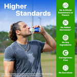 Orgain keto friendly gluten free certification seals on the back of the bottle.