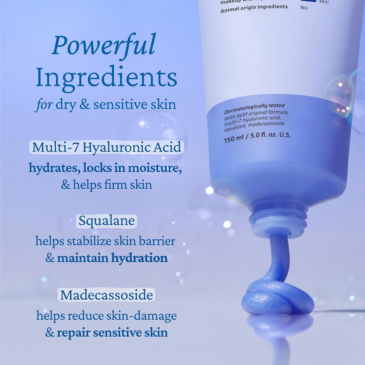 Belif Super Knights skincare product size reference in hand