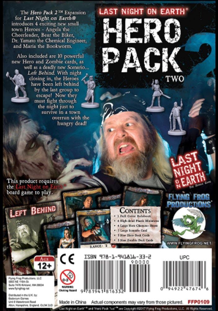 Flying Frog Last Night On Earth Hero Pack 2 miniature components and cards