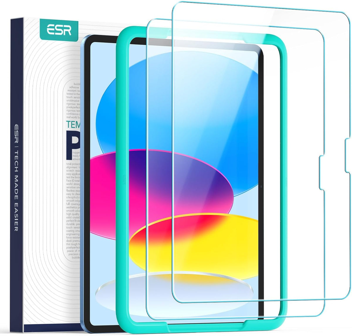 ESR 2 Pack Tempered Glass Screen Protector for iPad front view