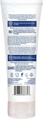Desert Essence Italian lemon hand and body lotion dispensing onto hand