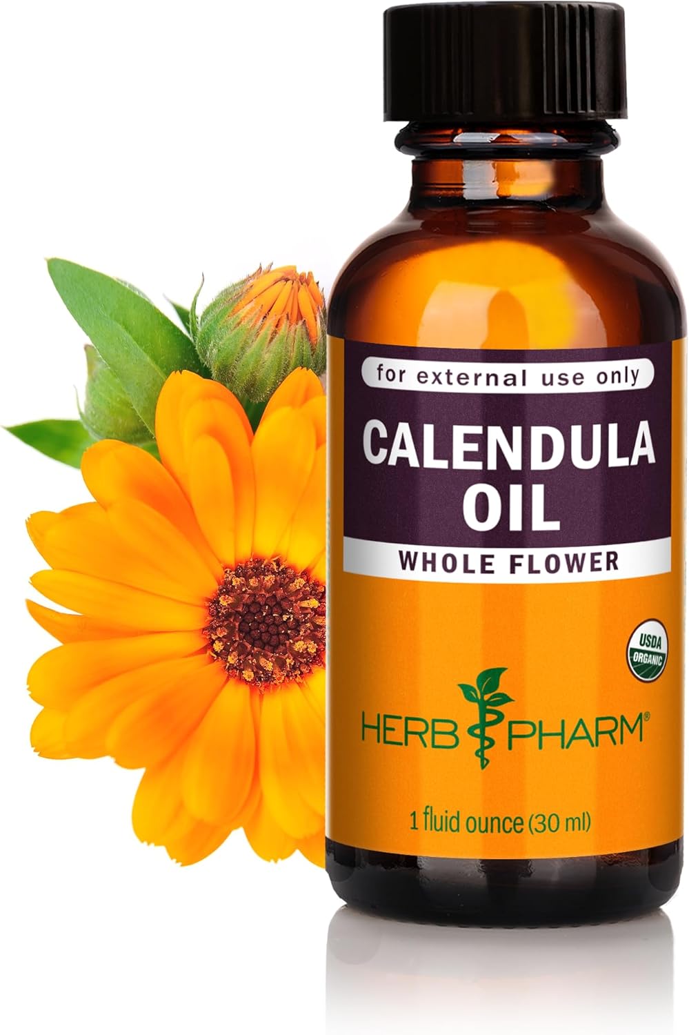 Herb Pharm Certified Organic Calendula Oil, 1 Fl Oz - Image 1