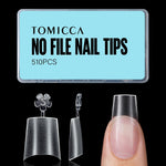 TOMICCA short coffin nail tips 510pcs set for professional gel nail extensions artificial nail