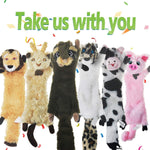 SHARLOVY machine washable plush pet toys pack close up of the squirrel toy fabric texture