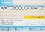 MEEDEN Watercolor Paper Block - 100% Cotton Watercolor Paper Pad of 20 Sheets, 140lb/300gsm, Acid-Free Art Paper for Watercolor, Gouache, Ink and More, 16" x 12" Cold Press - Image 15