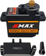 Hoplex 12g Micro Steering Servo front view with bracket and arm
