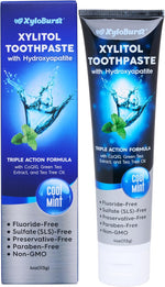 Xyloburst hydroxyapatite toothpaste cool mint tube front view natural oral care