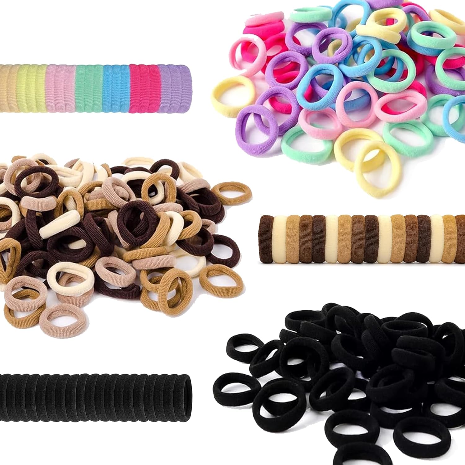 Bluezoo 300 piece baby hair ties set in 12 colors