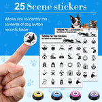 Jerify sixteen pieces recordable pet buzzers set with fifty descriptive scene labels.