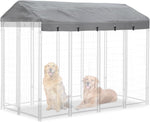 Hadisi outdoor dog kennel replacement top cover grey front view protecting pet pen