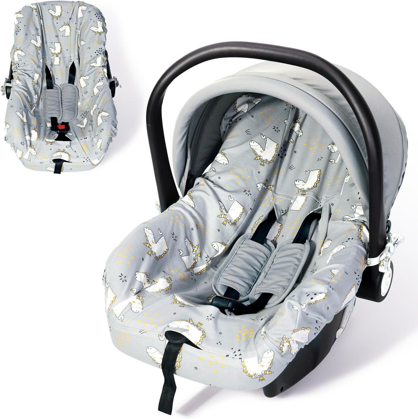 Orzbow infant car seat cover liner front view gray color