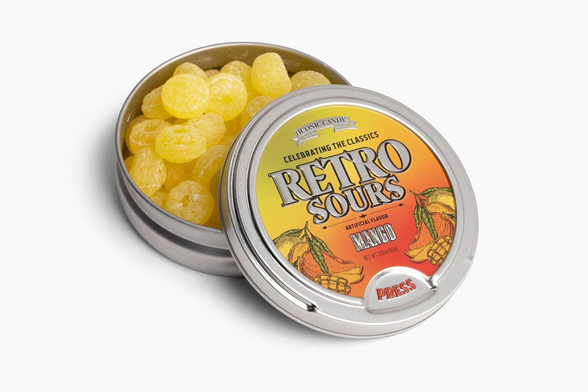 Retro Sours | Hard Tangy Candy | Brought To You By Iconic Candy (3, Tangerine, Mango, Citrus) - Image 13