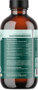 Fera Pets Algae Oil - Cats & Dogs Omega 3 Oil - Vegan - Immune, Heart, Brain, Skin and Coat Support - Includes Vitamin E, Organic Hemp Seed & Flaxseed Oil - 100% Plant Based Omega-3s - 8 oz - Image 9
