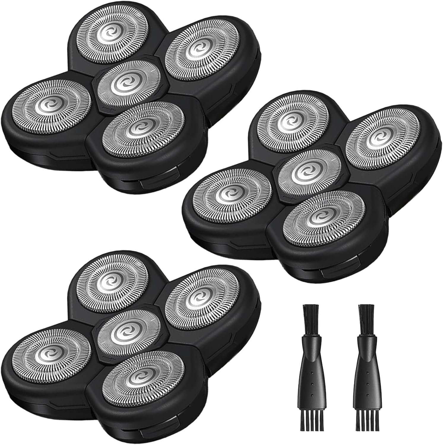 Wotdmu replacement blades front view showing five-blade rotary shaver head design