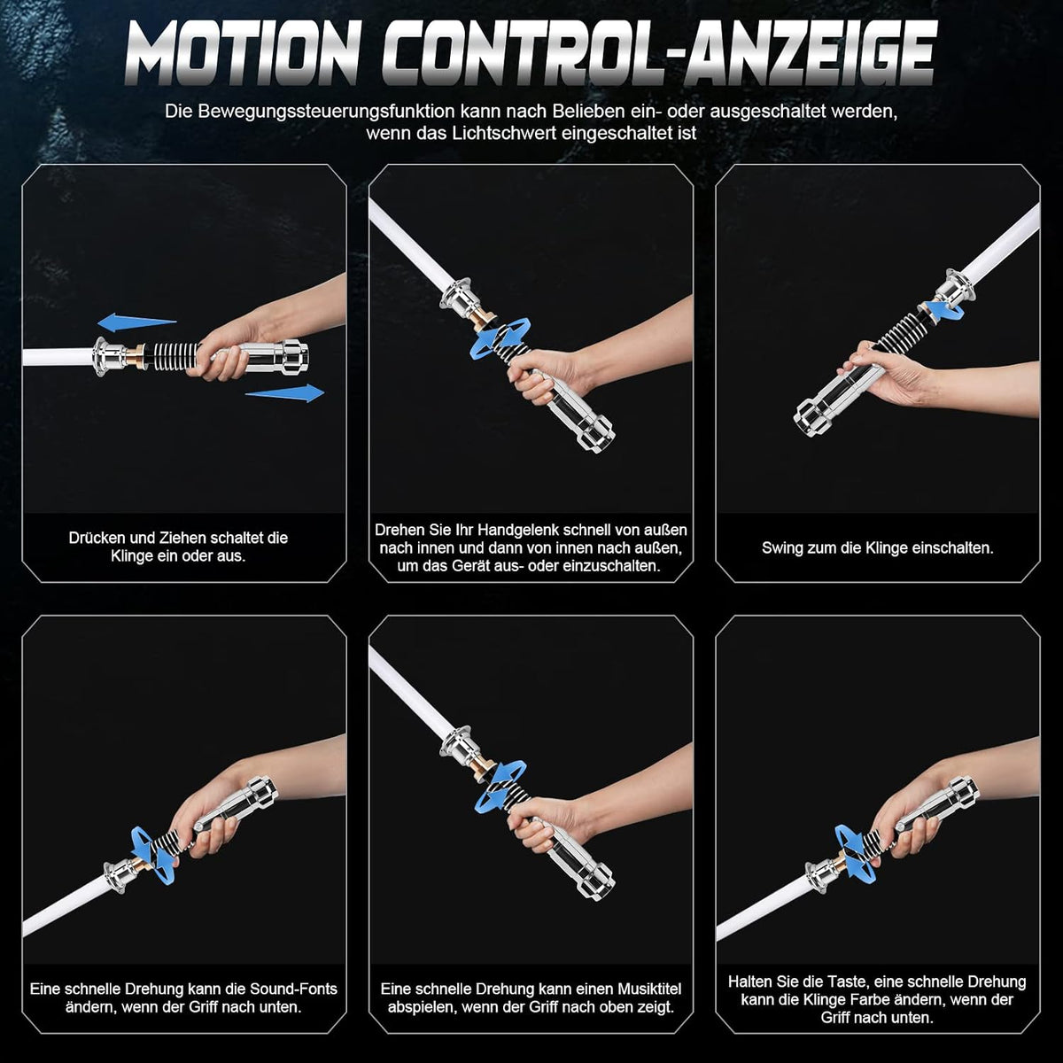Adawlert lightsaber angle shot highlighting the smooth swing blade structure.
