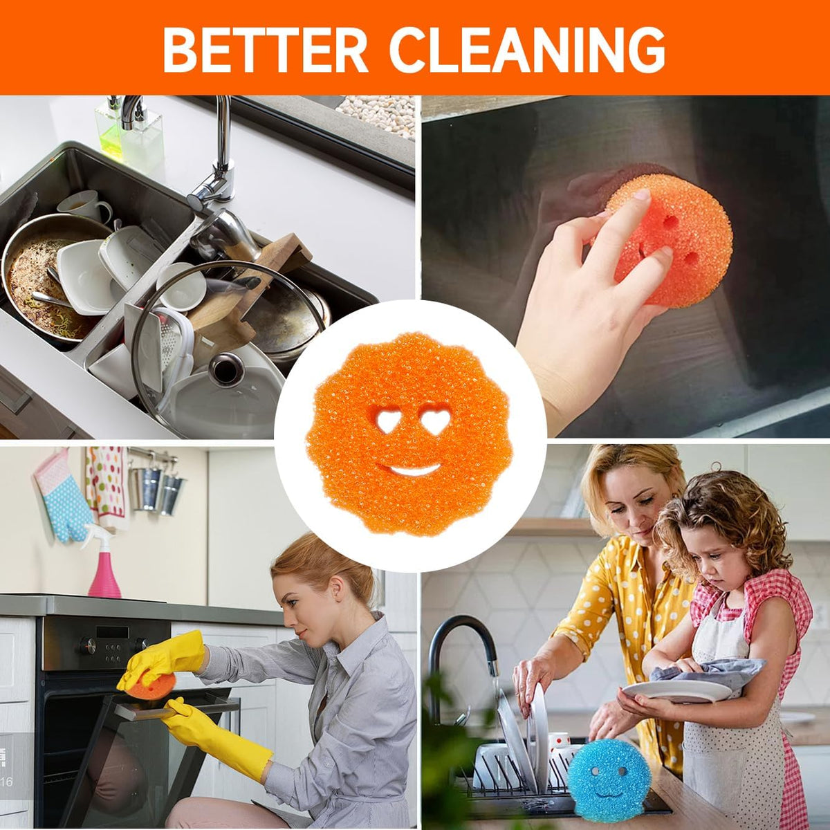 Beaureal dishwashing sponge in kitchen setting