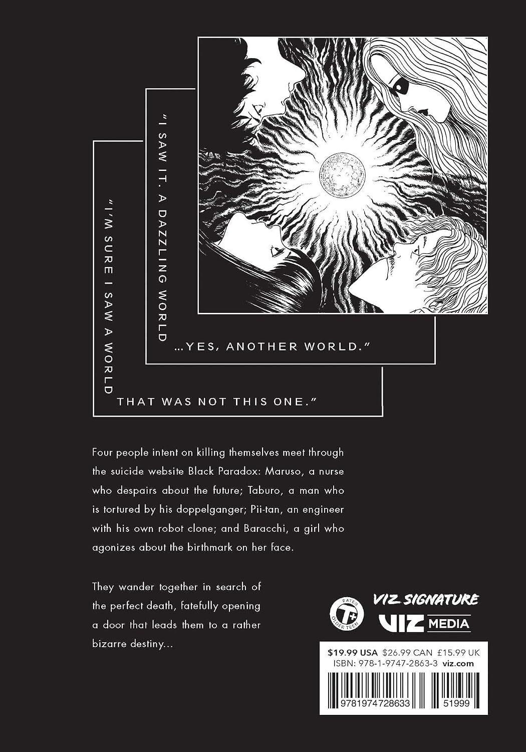 Junji Ito Black Paradox graphic novel spine and back cover details