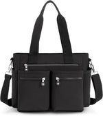 Alusbell casual tote bag front view in black
