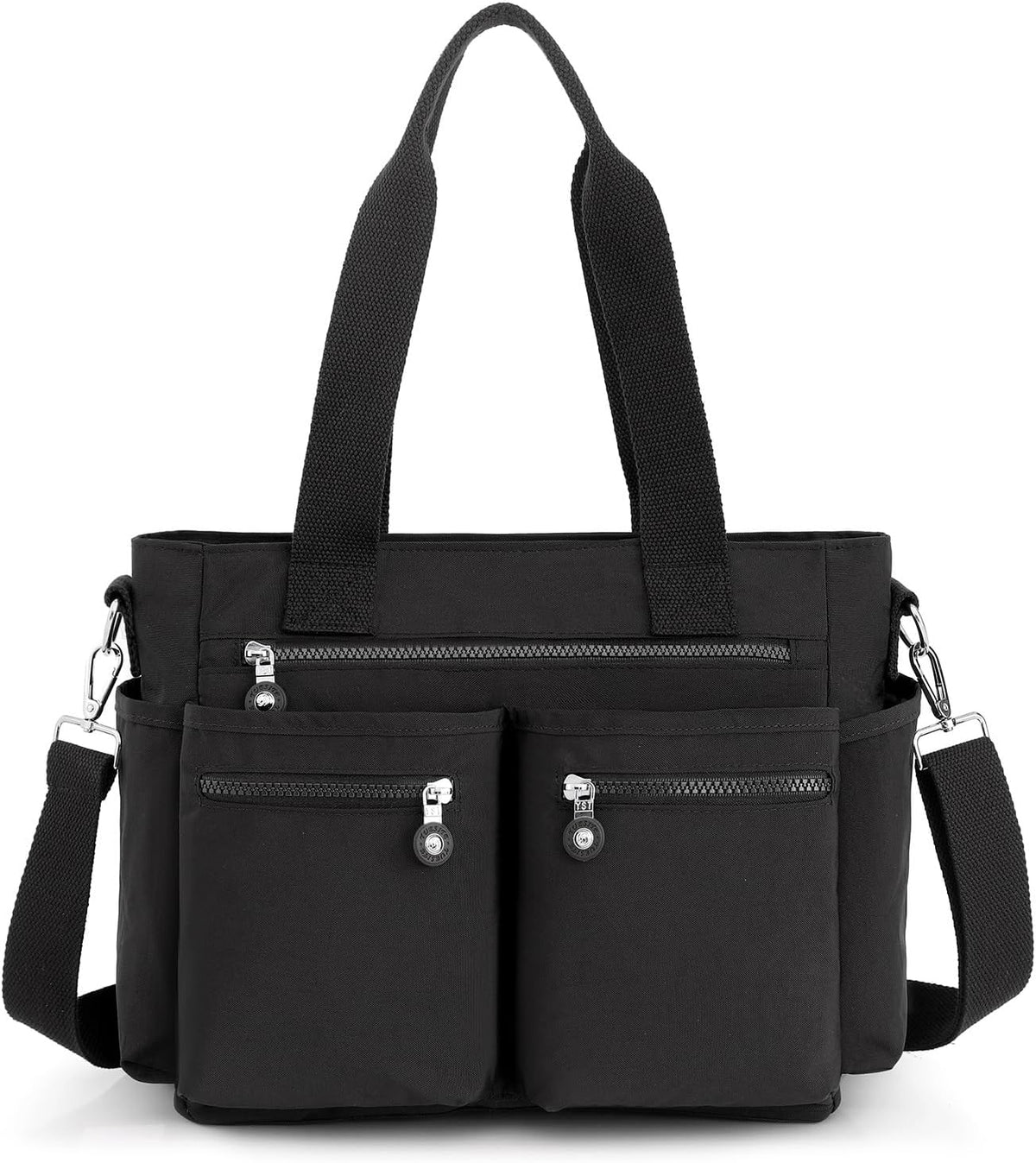 Alusbell casual tote bag front view in black