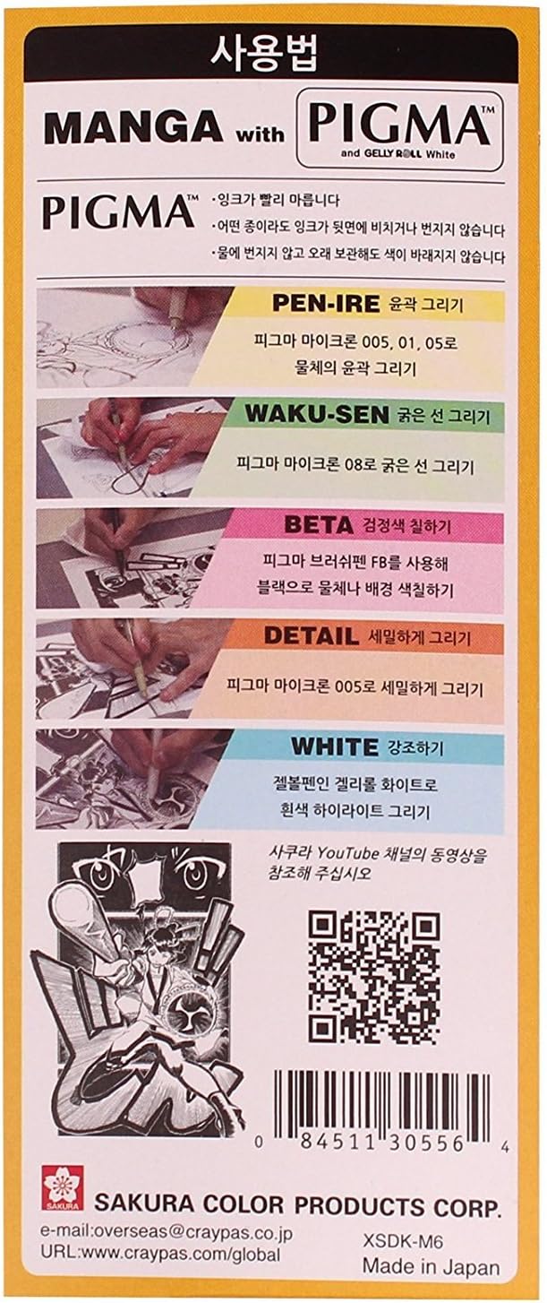 Sakura Pigma Micron fineliner nib sizes closeup view