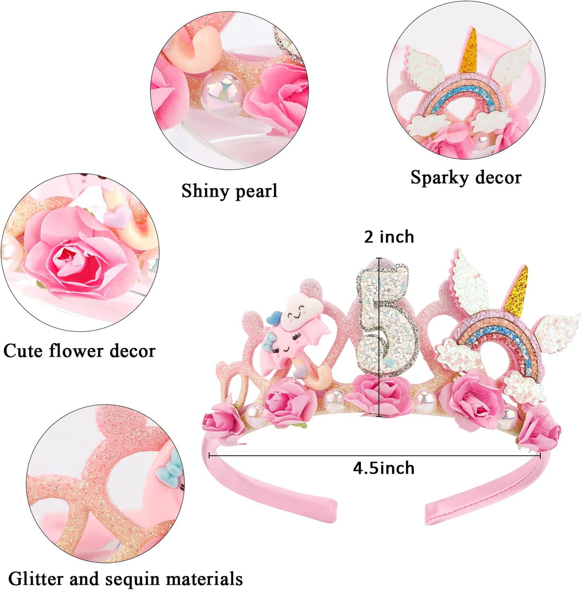 SuPoo 5 year old girl party crown