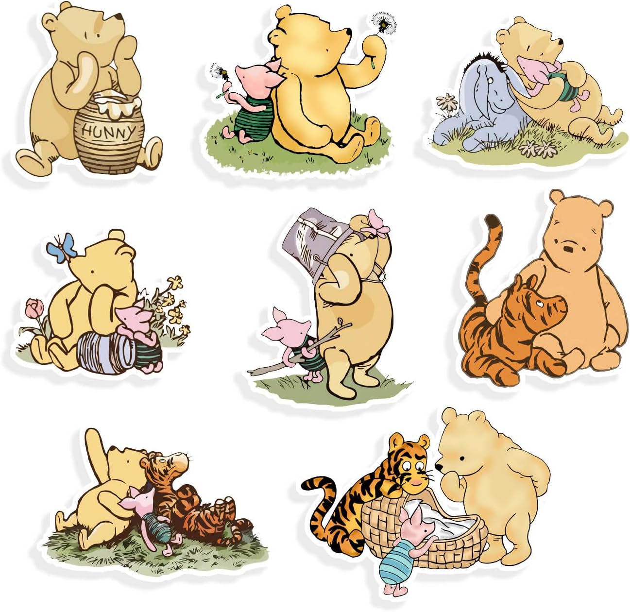 Furpaw classic Winnie bear friends cutouts set with display stands